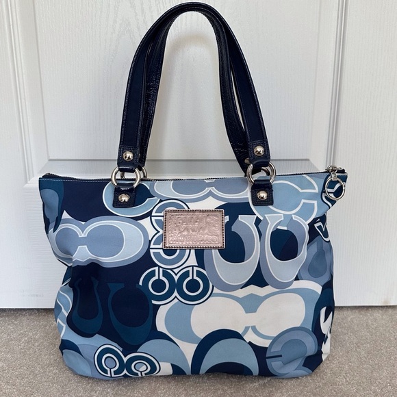 Coach Poppy Pop C Denim Appliqué Glam Tote - Picture 11 of 16